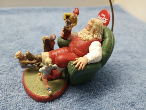 1999 Coca Cola Ornament Christmas Santa After Hard Nights Work Danbury Mint - Picture 2 of 6
