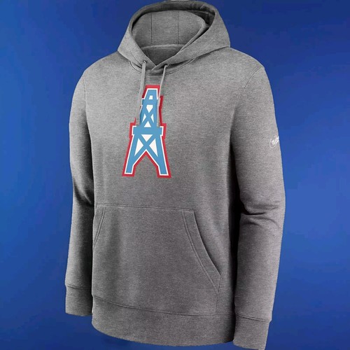 New Nike Houston Oilers Tennessee Titans Gray Fleece Hoodie Men’s Size Medium - Picture 1 of 3