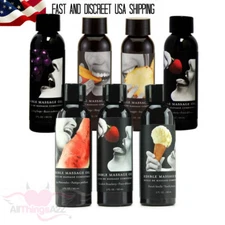 Earthly Body Hemp Seed Edible Lube Body Massage Oil Natural Vegan Vanilla 2 oz