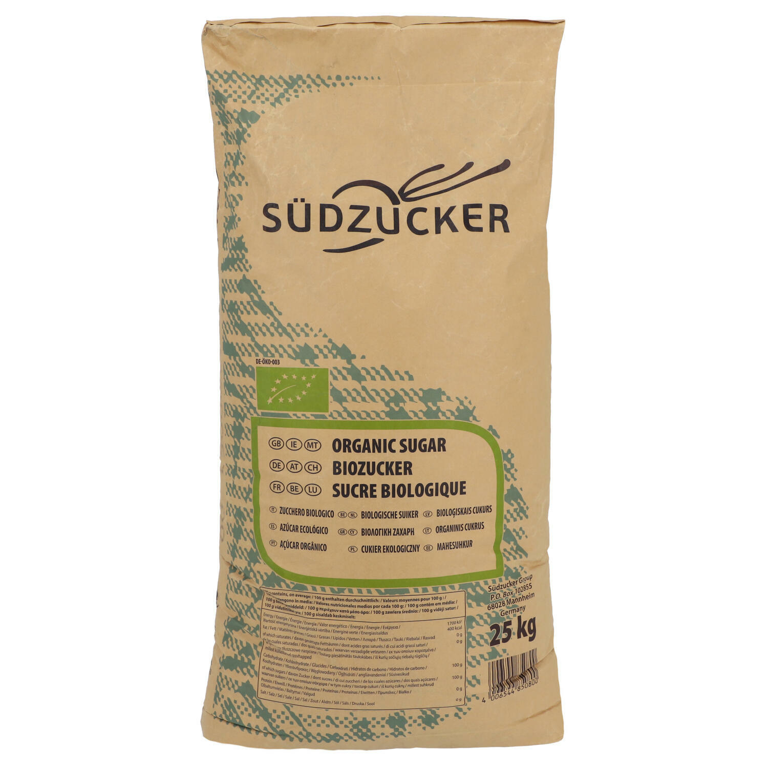 Südzucker Bio Rübenzucker 25 kg Sack Bio Weißzucker Bio Zucker