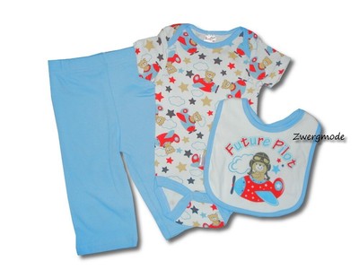 Soft Touch - Süsses Set Outfit 3 teilig weiß-blau ''Future Pilot'' Gr. 68 *NEU*