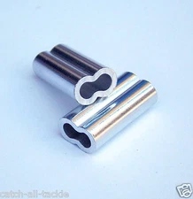 Aluminum Crimp Sleeve Double Barrel available in 1.5mm-3.8mm ID 100 pieces
