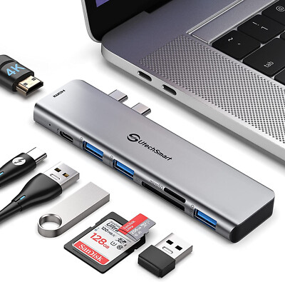 7 in 2 MacBook Pro/Air Accessories Multiport Adapter with Thunderbolt 3 Port
