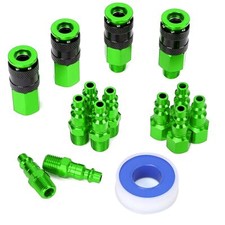 15 Pieces 1/4 Npt Aluminum Air Coupler And Plug Kit Quick Connect Air Fittings