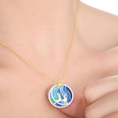 Enchanted Deer Enamel Necklace: Handcrafted Enamel Gift For Her