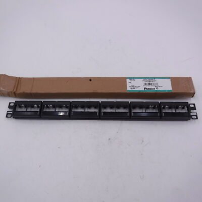 Panduit Mini Com CPPL24WBLY Modular Patch Panel w/ Faceplates Fits Cat 6, 5E