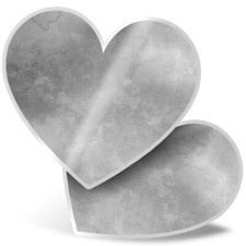 2 x Heart Stickers 15 cm - BW - Abstract Paint Art Cloud Design #42590