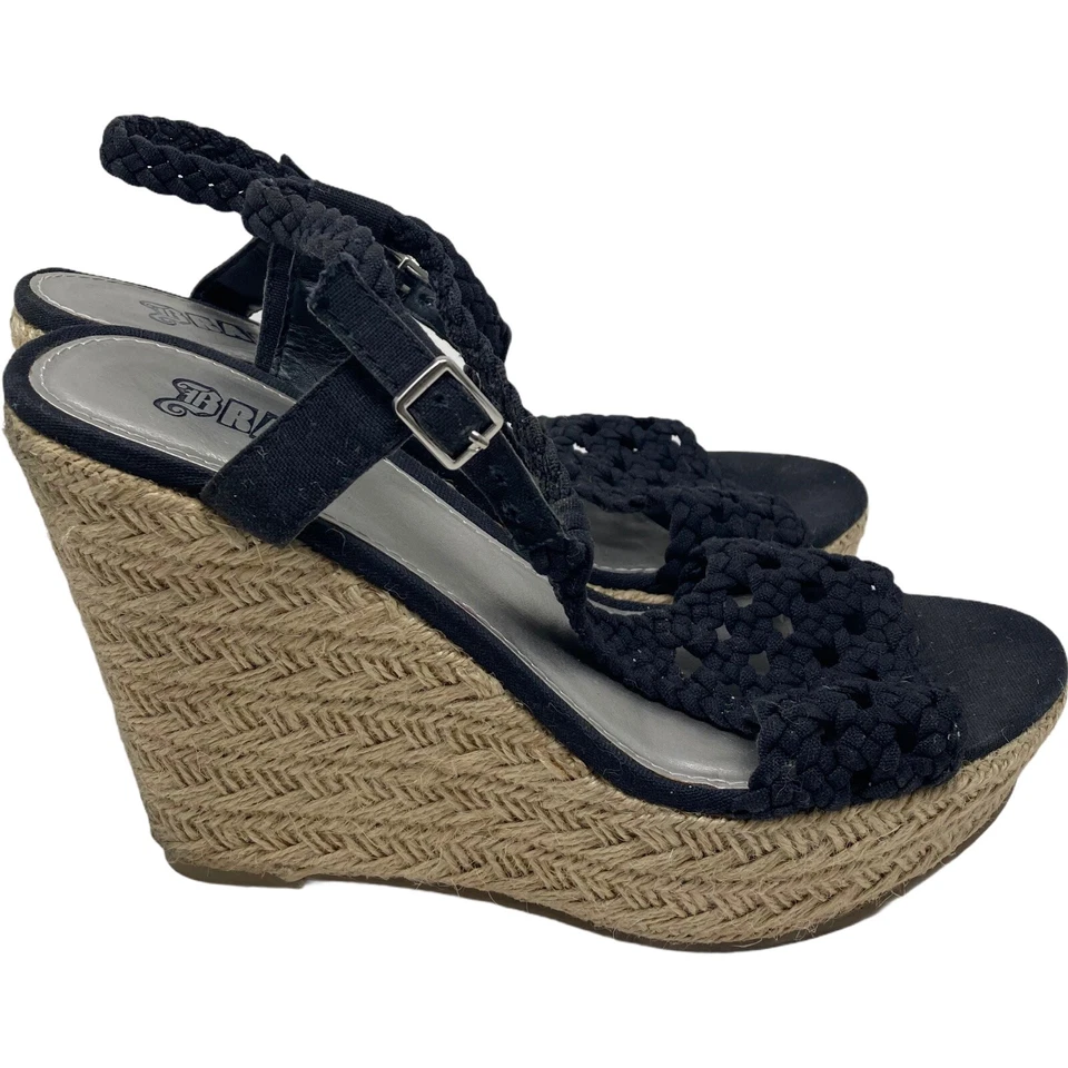 Brash Zapatos Negro Puntera Abierta Alpargata Mujer Talla 7  Foto 3 de 4