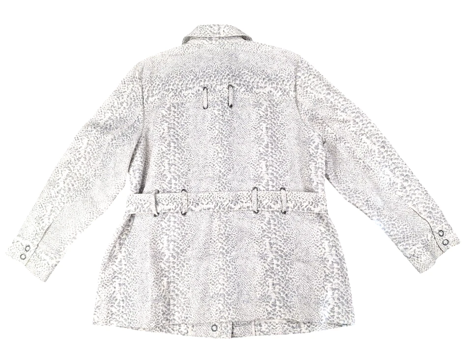 Gabardina corta con cinturón estampado de serpiente Chico’s para mujer talla 3 (XL) algodón polivinílico Foto 4 de 4