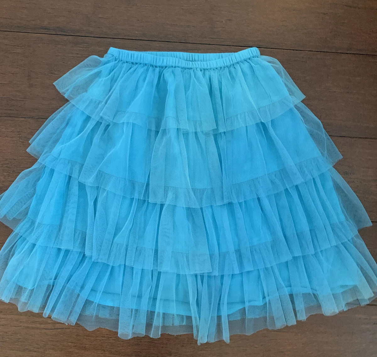 Robe Lola Et Moi Fille Taille 6 - Taffeta Soie Bleu Fleuri - Sans Manches Genou - Occasion Très Bon état