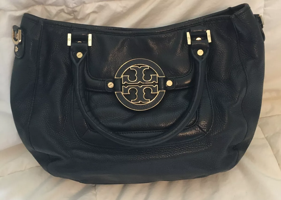 Tory burch black satchel bag sales