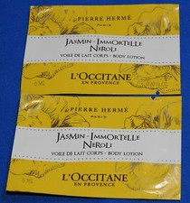 JASMIN-IMMORTELLE NEROLI BODY LOTION SAMPLES FROM L'OCCITANE  2  X  6ML BN
