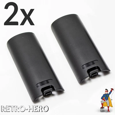 2X Batteriedeckel Batteriefachdeckel Wii Controller Remote Akku Deckel schwarz
