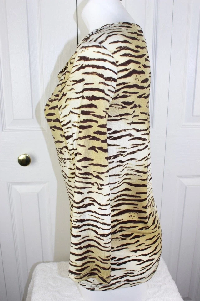 Blusa Top Mujer Jones New York Signature Estampado Animal Elástico Talla Mediana Foto 3 de 4