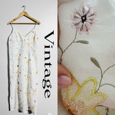 Vintage Embroidered Floral Dainty Maxi or Midi Dress