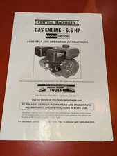 Owners Manual Central Machinery Model 96500 Instruction Manual Gas Engine Motor