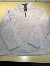 True Grit American Outdoor Sherpa Mens L Pullover 1/4 Zip Sherpa Fleece Jacket