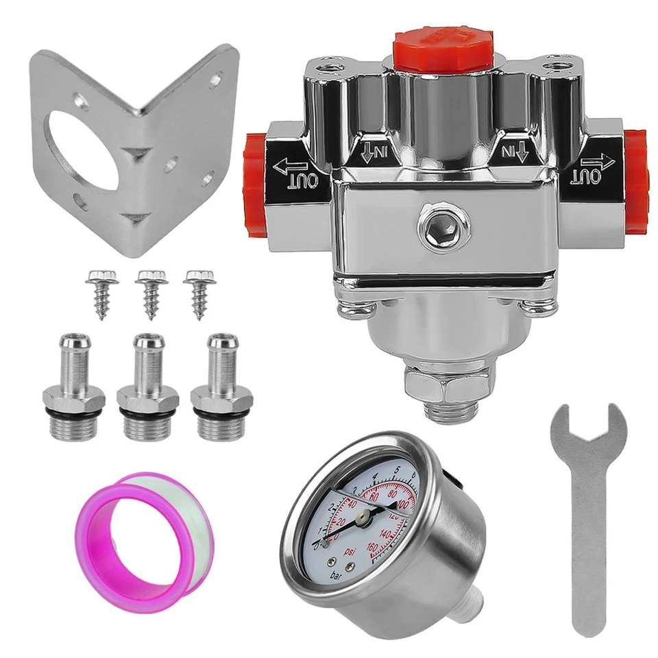 Low Fuel Pressure Regulator Gauge for Holley 12-804, Adjustable for Quick Fuel - Изображение 2 из 4