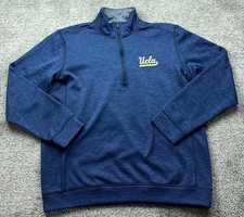 UCLA Bruins Sweatshirt Mens L Blue NCAA Football Adidas Climawarm Quarter Zip