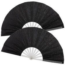 2PCS Large Handheld Rave Folding Fan for men/women,Foldable Decorative Fans,r...