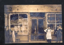 REAL PHOTO BRUNSWICK MISSOURI TOBIN'S MEAT MARKET DOWNTOWN POSTCARD COPY