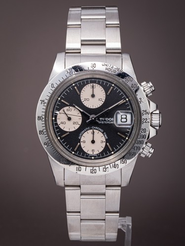 Vintage Tudor Chronograph Big Block Ref. 79180 Circa 1994! Black Dial w/Silver