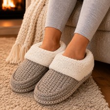 MUK LUKS Women's Moselle Slip On Slippers Grey Medium 7-8