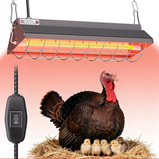 Large Heat Lamp for Chickens, 300W Carbon Fiber Heater for Chick Brooder - Adjus