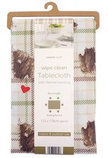 Highland Cow Tablecloth Dining Kitchen Wipe Clean Table Cloth Linen Green New