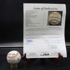 Joe DiMaggio/Bill Dickey +6 Signed Rawlings ONL Baseball Auto JSA ZJ21856
