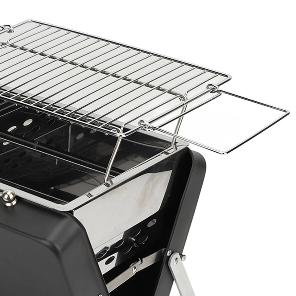 (Schwarz) Portable Charcoal BBQ Grill Klapp-Notebook-Grill Für Camping Outd CU - Bild 4 von 4