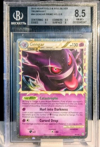 2010 POKEMON HEARTGOLD & SOULSILVER TRIUMPHANT #94 GENGAR-HOLO BGS 8.5