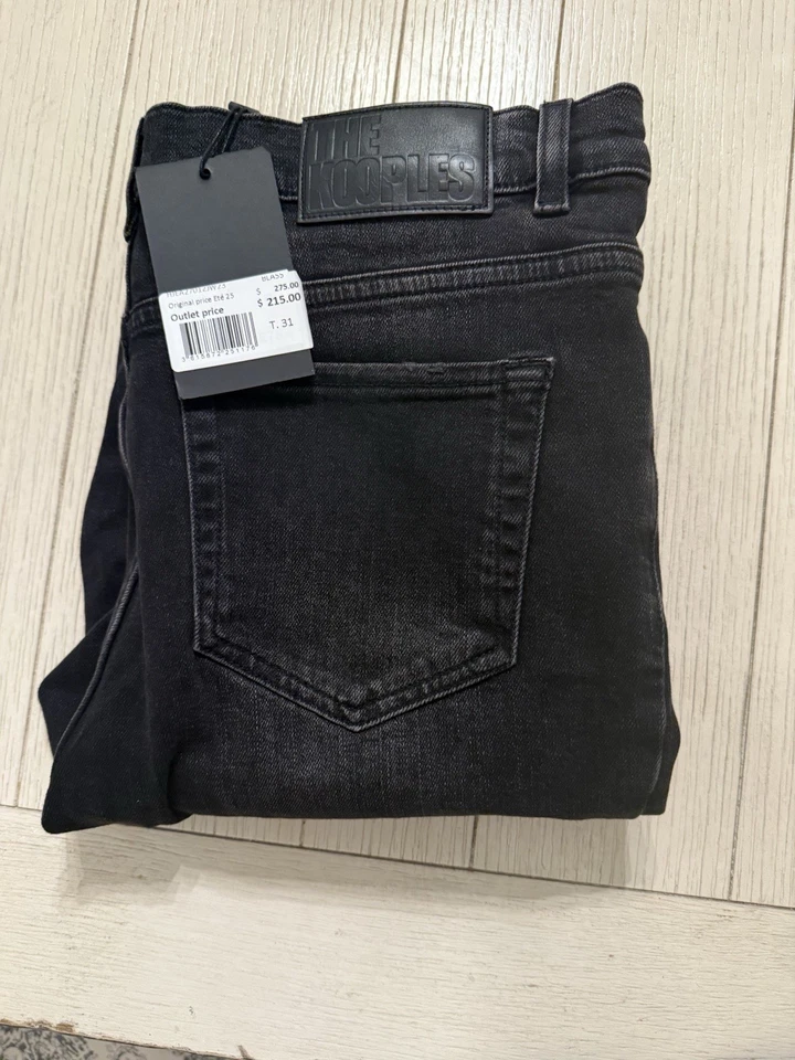 Jeans The Kooples negros esculpidos unisex talla 31 nuevos con etiquetas $275 Foto 2 de 4