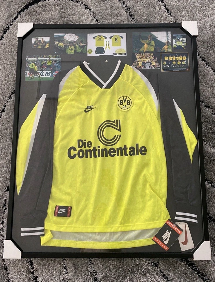 BVB Borussia Dortmund 1995/1996 Trikot Nike Original NEU XL Jersey 95/96 Rahmen - Bild 1 von 4