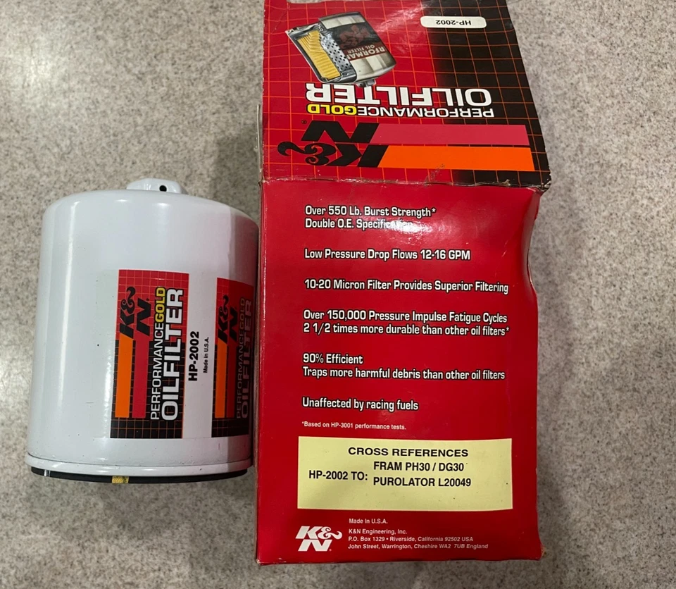 Nuevo filtro de aceite K&N Performance Gold - HP-2002 - reemplaza PH30 L20049 Foto 2 de 2