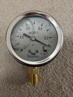 Bourdon G 1/4 Analog Manometer 0bar Bodeneingang 63mm Außendurchmesser