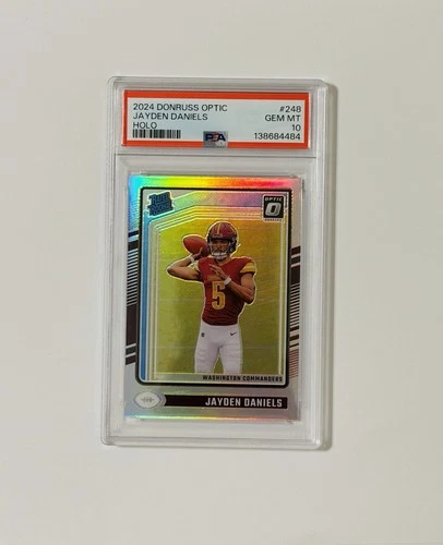 2024 Panini Optic NFL Jayden Daniels #248 Rated Rookie Holo RC PSA 10