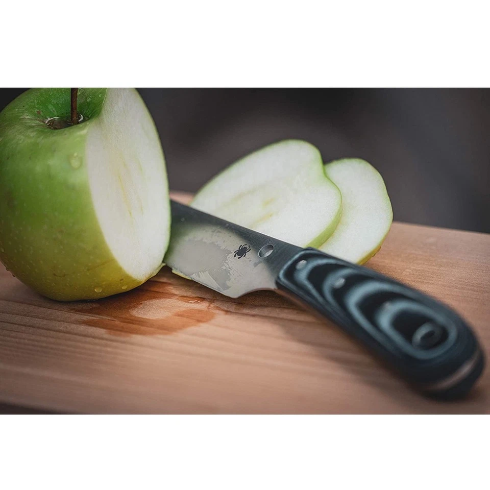 Cuchillo de hoja fija SPYDERCO Bow River con funda de cuero (FB46GP) Foto 3 de 3