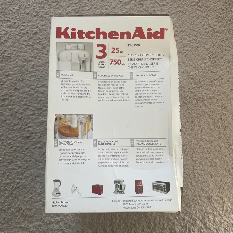 KitchenAid KFC3100 3 Cup Chef’s Chopper Mini Food Processor White - Image 3 of 4