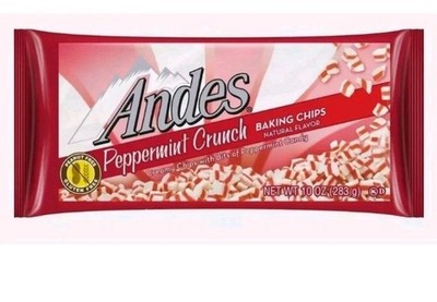 Andes Peppermint Crunch Baking Chips 10 oz Bag Creamy Mint Bits of Candy