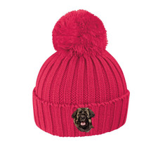 LEONBERGER POM POM BEANIE. UNISEX ADULT EMBROIDERED WINTER HAT. GIFT BOXED