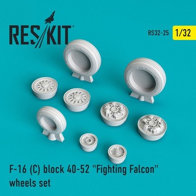 ResKit RS32-0025 - 1:32 F-16C block 40-52 Fighting Falcon (weighted) wheels set