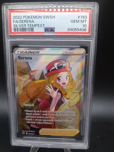 2022 Pokemon SWSH #193 FA/Serena Silver Tempest Holo PSA 10