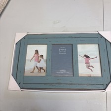 Prinz Rustic Blue Collage Frame 3 Openings 4x6 Photos 15.5x9