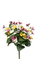 Artplants Kunst StiefmüTterchen Norha Auf Steckstab, Weiß-Lila-Gelb, 30Cm