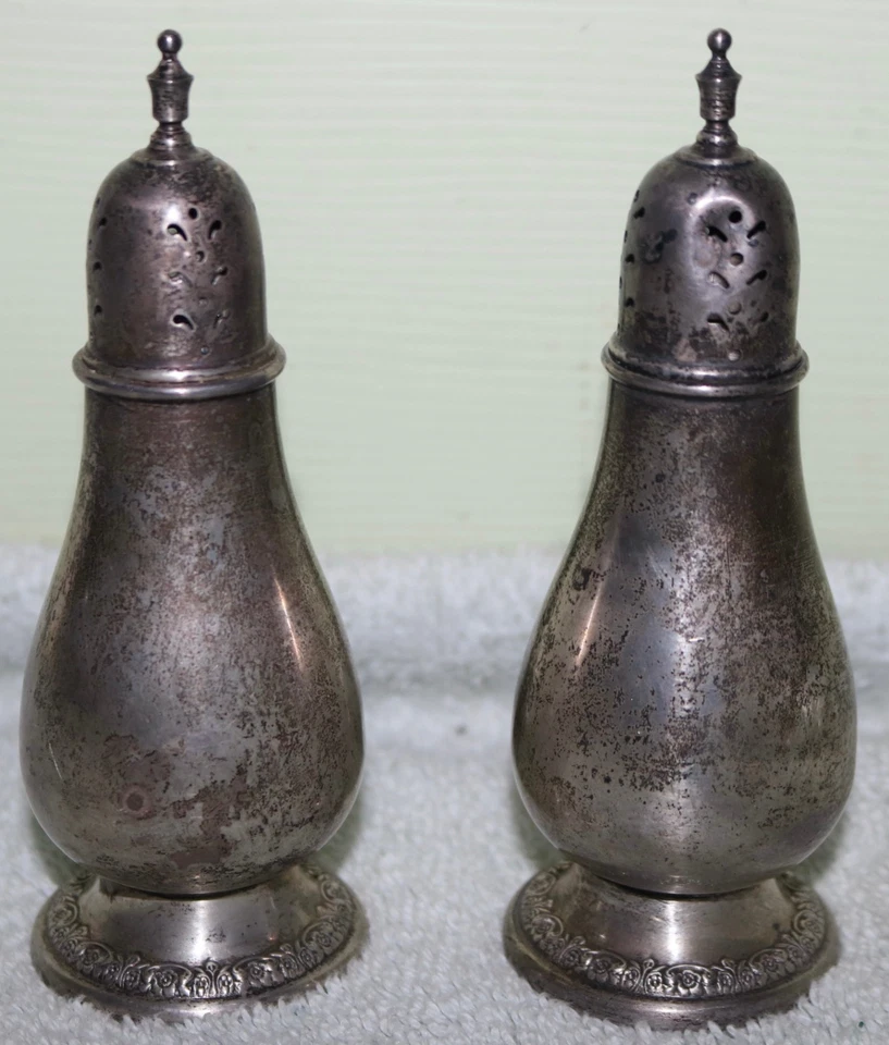 AGITADORES DE SAL Y PIMIENTA PRELUDE INTERNATIONAL DE PLATA ESTERLINA DE COLECCIÓN S118 Foto 2 de 4