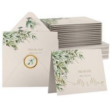 - Wedding 100 Pack 4x6 Thank You Cards Wedding with Envelopes Stickers - Fro...
