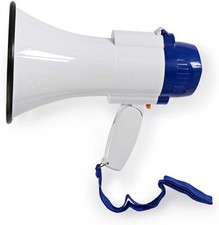 NEDIS 10W Megaphone, 250m Range with Built-in Microphone, Siren, Adjustable