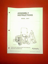 KUBOTA TRACTOR BACK HOE ATTACHMENT MODEL BH77 ASSEMBLY MANUAL