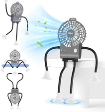 VARAI Freestyle Small Robot Fan, Fun Desk Fan with Suckers, Rechargeable Port